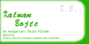 kalman bojte business card